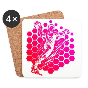 Handball Love Claire Recherche pour Handball pour hommes - Dessous de verre (lot de 4) - blanc - Devant