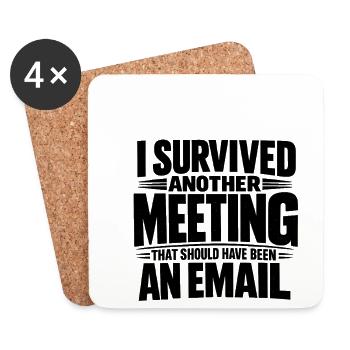 Witziges Bürohumor Meeting E-Mail Design - Untersetzer (4er-Set) - Weiß - Vorne