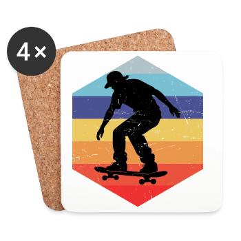 J’adore le motif cool du skateboard pour les skateurs - Dessous de verre (lot de 4) - blanc - Devant
