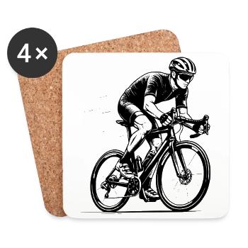 Direkte Roadbike Aussage - Untersetzer (4er-Set) - Weiß - Vorne