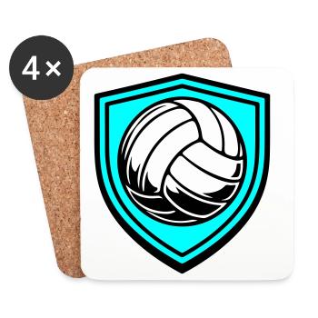 Volleyball Ball Coat of Arms - Coasters (set of 4) - white - Front