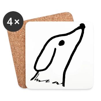 Hund Hundeliebe - Untersetzer (4er-Set) - Weiß - Vorne