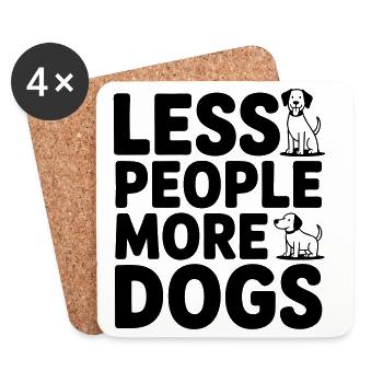 Fewer people - more dogs - Coasters (set of 4) - white - Front