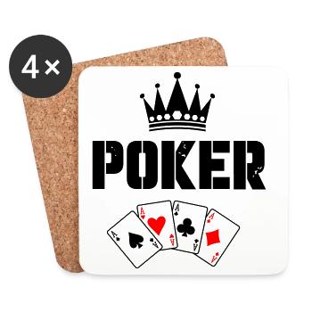 Cartes de poker - Dessous de verre (lot de 4) - blanc - Devant