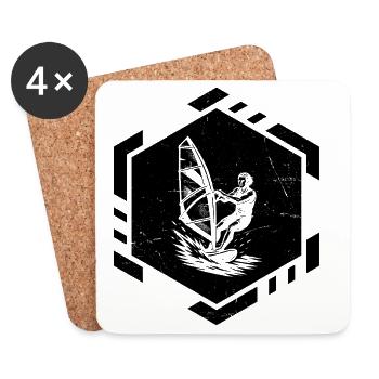 Windsurfing Artwork für dein Outfit - Untersetzer (4er-Set) - Weiß - Vorne