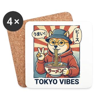 Shiba Slurp - Untersetzer (4er-Set) - Weiß - Vorne