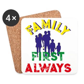 La famille d’abord, toujours - Dessous de verre (lot de 4) - blanc - Devant