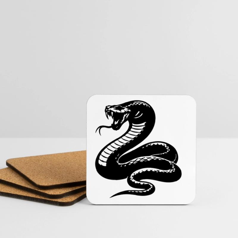 Snake Python Silhouette Coasters (set of 4)