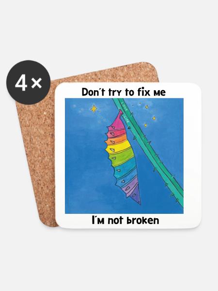Good the way I am! - Coasters (set of 4) - white