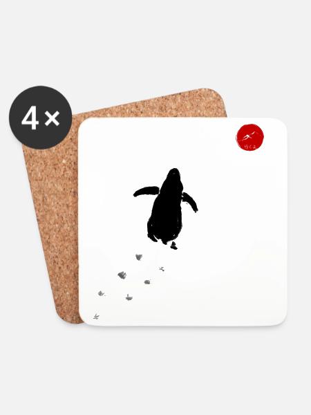Nihilist Penguin - Untersetzer (4er-Set) - Weiß