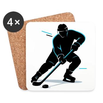 Eishockey Geschenk Kinder Hockey Lustig - Untersetzer (4er-Set) - Weiß - Vorne