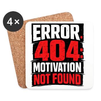 404 - Motivation non trouvée minimaliste - Dessous de verre (lot de 4) - blanc - Devant
