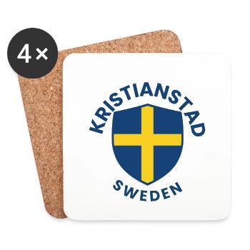 Kristianstad Shield with Golden Cross - Coasters (set of 4) - white - Front
