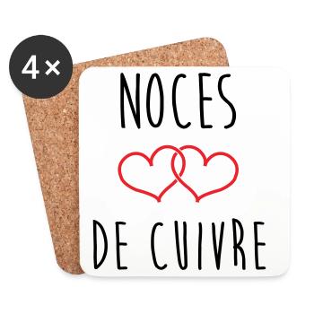 Copper Wedding 32 Years of Happiness - Coasters (set of 4) - white - Front