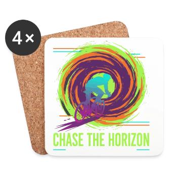 Chase the Horizon Cyclist - Coasters (set of 4) - white - Front