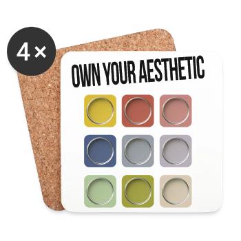 Own Your Aesthetic – Modernes Statement - Untersetzer (4er-Set) - Weiß - Vorne