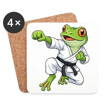 Frog Toad Martial Arts Karate Japan Tradition - Coasters (set of 4) - white - Front