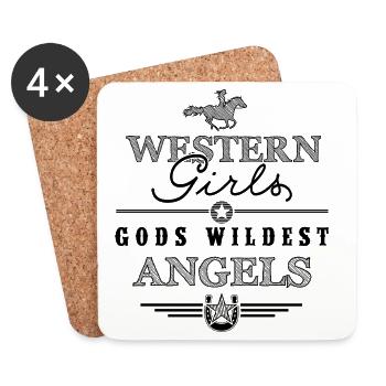 Western Girls - Gods Wildest Angels - Untersetzer (4er-Set) - Weiß - Vorne