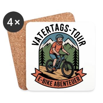 Father's Day Tour E-Bike Adventure Dad Gift 2026 - Coasters (set of 4) - white - Front