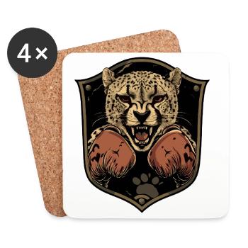 Cheetah Boxer MMA - Coasters (set of 4) - white - Front
