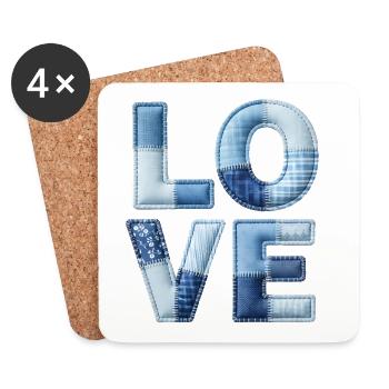 Love Modern Patchwork Art - Coasters (set of 4) - white - Front