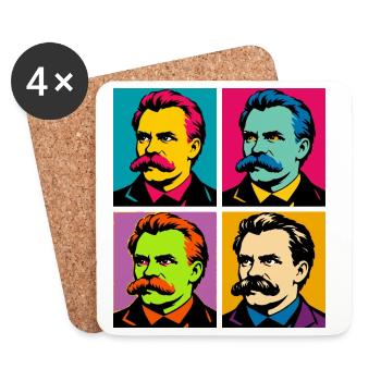 Friedrich Nietzsche Pop-Porträts - Untersetzer (4er-Set) - Weiß - Vorne