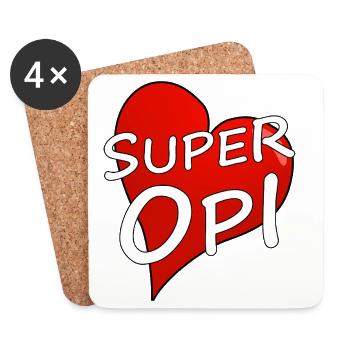 SUPER OPI - Untersetzer (4er-Set) - Weiß - Vorne
