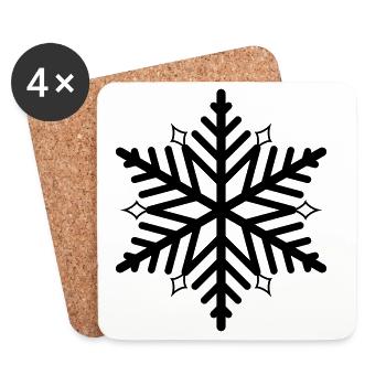 Flocon de neige flocon de neige - Dessous de verre (lot de 4) - blanc - Devant