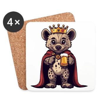 Hyena Beer King - Coasters (set of 4) - white - Front