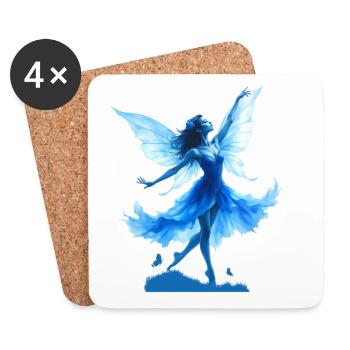 Blue Fairy in Flight - Coasters (set of 4) - white - Front