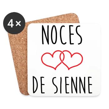 Wedding of Siena 74 years of marriage - Coasters (set of 4) - white - Front