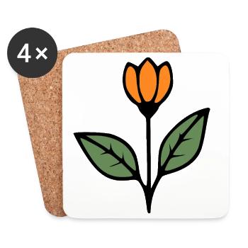 Idée cadeau fleur Tulipe Fleurs Fleurs Maman - Dessous de verre (lot de 4) - blanc - Devant