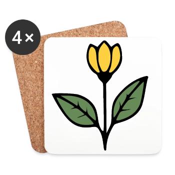 Idée cadeau fleur Tulipe Fleurs Fleurs Maman - Dessous de verre (lot de 4) - blanc - Devant