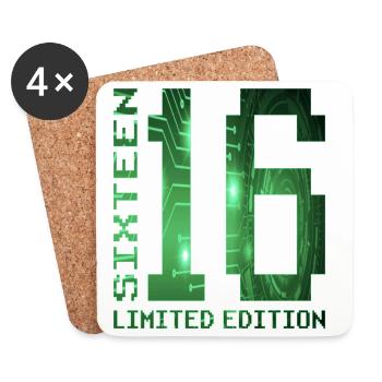 16. Geburtstag Limited Edition Pixel Zocker - Untersetzer (4er-Set) - Weiß - Vorne