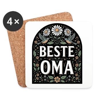 Beste Oma Geschenk für die liebste Großmutter - Untersetzer (4er-Set) - Weiß - Vorne