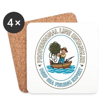 Deep Sea Fishing Expert Emblem - Coasters (set of 4) - white - Front