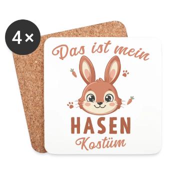 Das ist mein Hasen Kostüm – Süßer Hase Ostern  - Untersetzer (4er-Set) - Weiß - Vorne