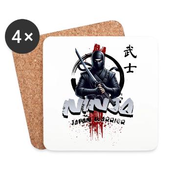 Ninja Japan Warrior - Dessous de verre (lot de 4) - blanc - Devant