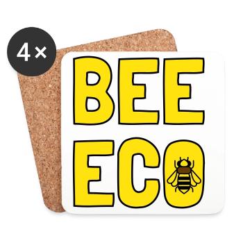 Bee Eco Bee Yellow Pollen - Coasters (set of 4) - white - Front