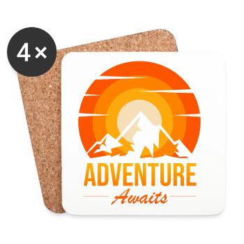Adventure Awaits Peak Sunset - Coasters (set of 4) - white - Front