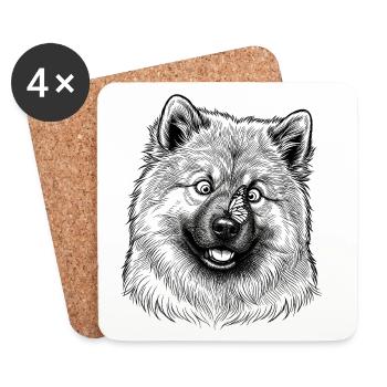 Eurasier | Butterfly - Coasters (set of 4) - white - Front