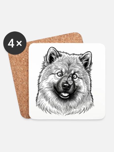 Eurasier | Butterfly - Untersetzer (4er-Set) - Weiß
