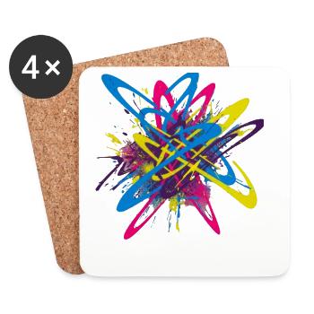 Explosion de couleurs de graffiti pour les amateurs d’art urbain - Dessous de verre (lot de 4) - blanc - Devant