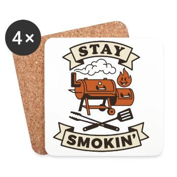 Smoker barbecue meat keeps smoking - Coasters (set of 4) - white - Front