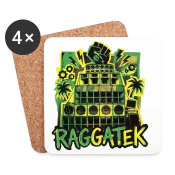 Raggatek Jungle Soundsystem - Untersetzer (4er-Set) - Weiß - Vorne