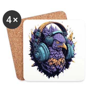 DJ with headphones - Coasters (set of 4) - white - Front