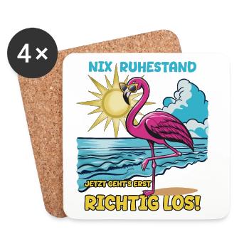 Ruhestand? Jetzt geht es erst richtig los! - Untersetzer (4er-Set) - Weiß - Vorne