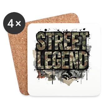 Street Legend Camo Motiv für JDM Fans und Männer - Untersetzer (4er-Set) - Weiß - Vorne