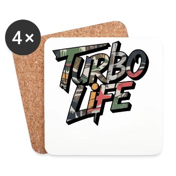 Turbo Life Camo Motiv für JDM Fans Männer Jungs - Untersetzer (4er-Set) - Weiß - Vorne