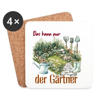 Beruf Gärtner - Geschenk Gärtner  - Untersetzer (4er-Set) - Weiß - Vorne